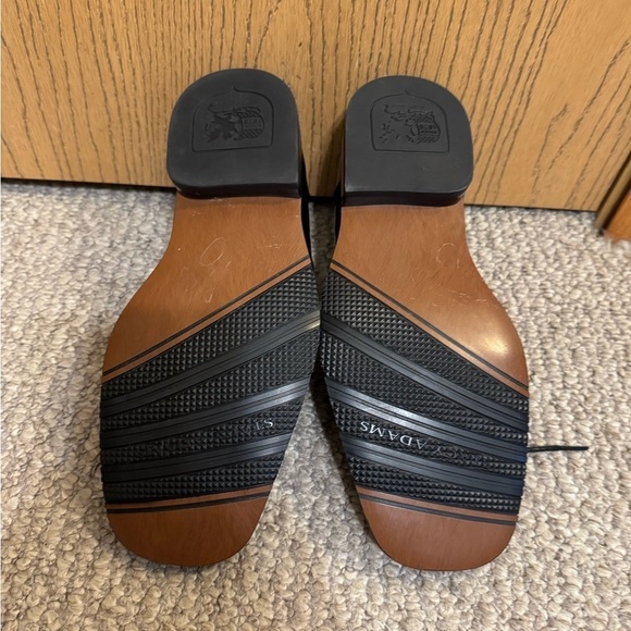 Stacy Adams Size 7M Solid Black Leather Square Toe Tie-Front Oxford Shoes - EUC - Picture 6 of 6